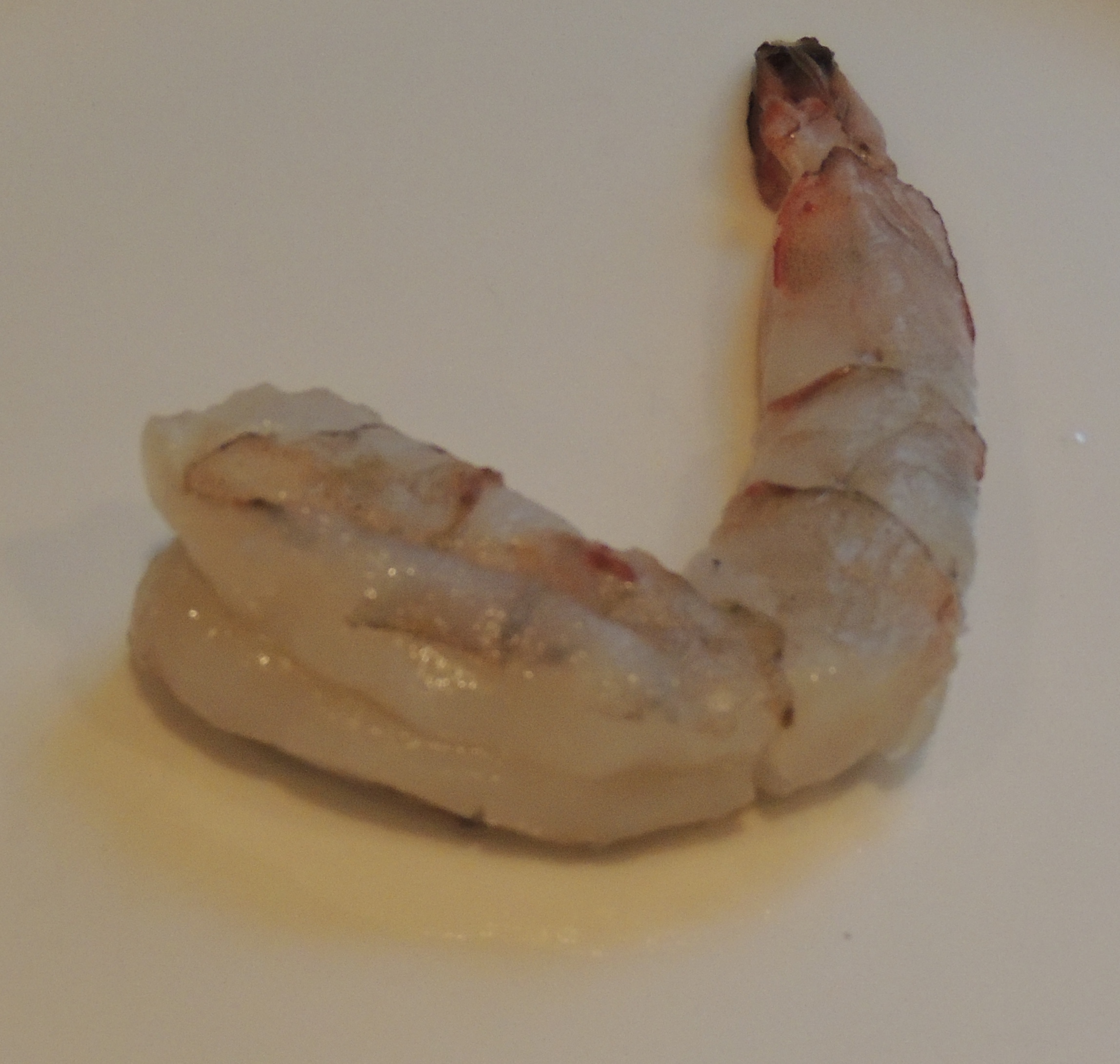 Shelled and deveined shrimp.